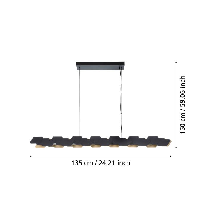 ALTAGRACIA H/L 44W LED BLK/GLD