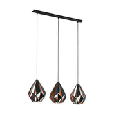 CARLTON 1 H/L 3X60W E27 BLK/COP 2M
