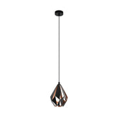 CARLTON 1 H/L 1X60W E27 BLK/COP 2M SML