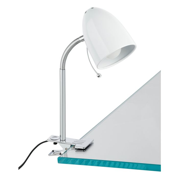 Lara Clamp 1x10w E27 Wht - Table Lamp - Lux Lighting