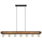 LAYHAM H/L 7X60W E27 BLK/RUSTIC WOOD