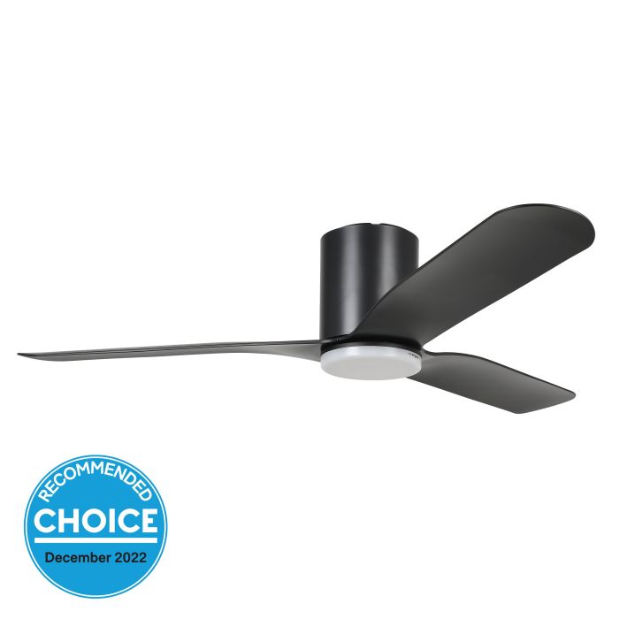 ILUKA 52 DC FAN 18W LED TRI-COL BLK HUGGER