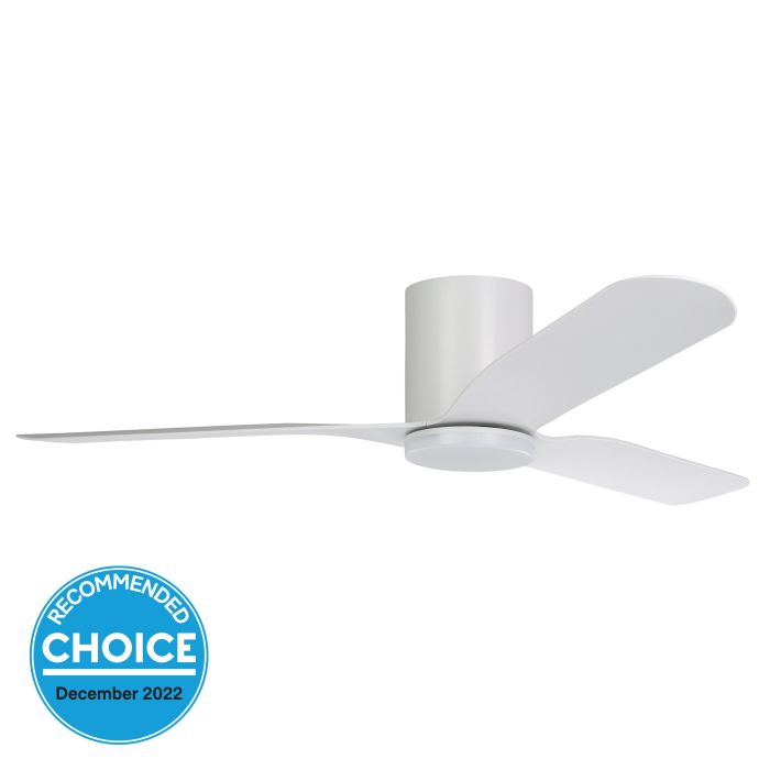 ILUKA 52 DC FAN 18W LED TRI-COL WHT HUGGER