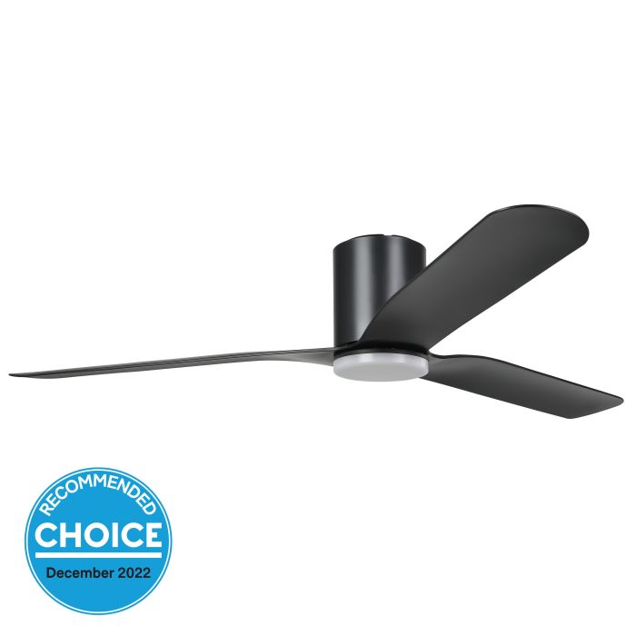 ILUKA 60 DC FAN 18W LED TRI-COL BLK HUGGER