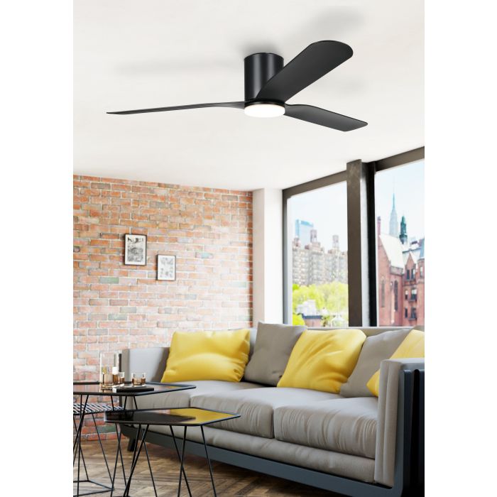 ILUKA 60 DC FAN 18W LED TRI-COL BLK HUGGER