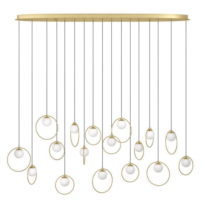 PORTOCOLOM H/L 17X3W LED 3000K BRS OBLONG