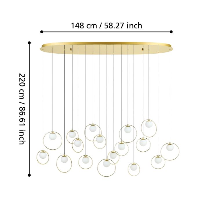 PORTOCOLOM H/L 17X3W LED 3000K BRS OBLONG