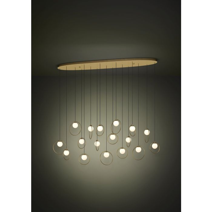 PORTOCOLOM H/L 17X3W LED 3000K BRS OBLONG