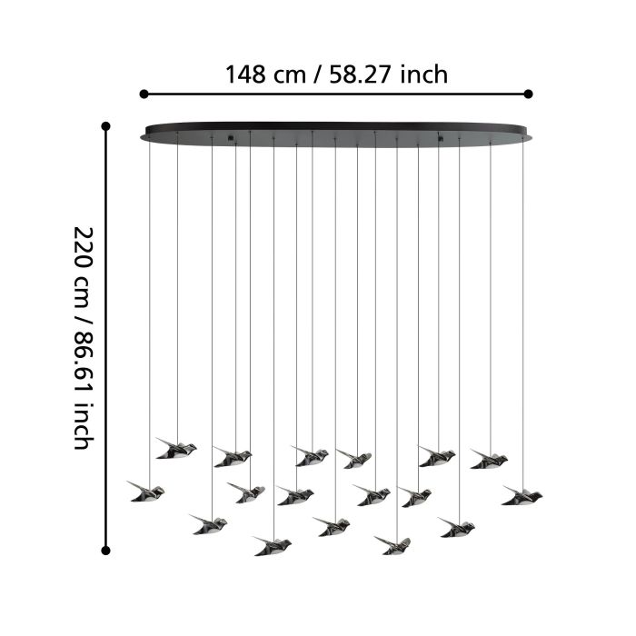 PARATEBUENO H/L 17X3W LED 3000K NKL NERO OBLON