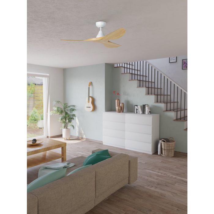 SURF 48 DC FAN OAK/WHT
