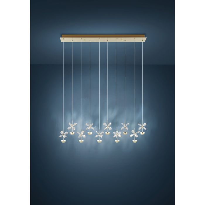 PIANOPOLI 3 H/L 10X2.3W LED 3000K BRS BAR