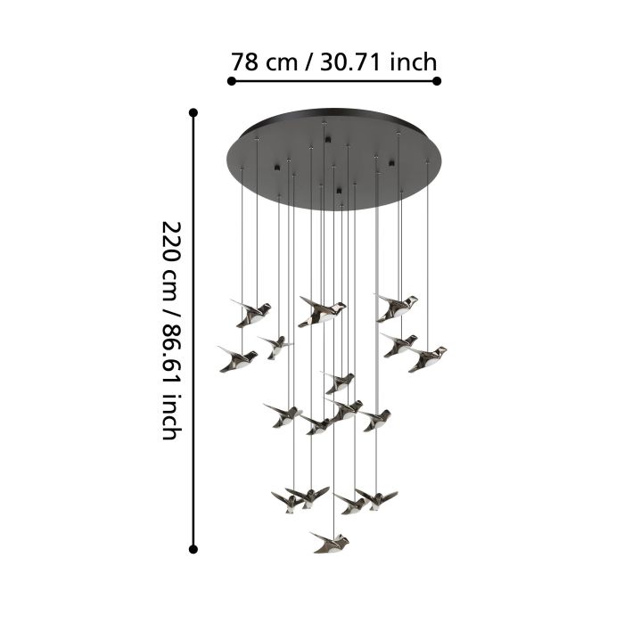 PARATEBUENO H/L 17X3W LED 3000K NKL NERO ROUND