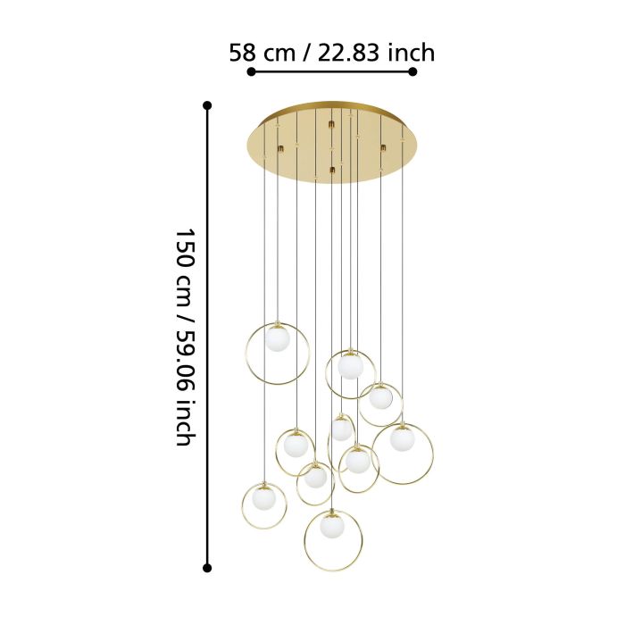 PORTOCOLOM H/L 10X3W LED 3000K BRS ROUND