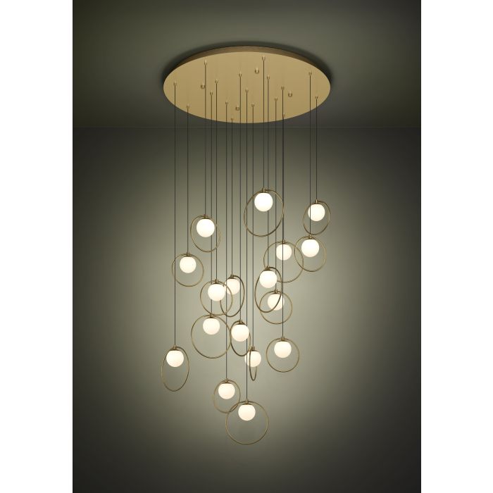 PORTOCOLOM H/L 17X3W LED 3000K BRS ROUND