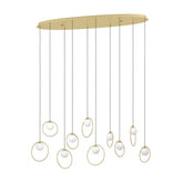 PORTOCOLOM H/L 10X3W LED 3000K BRS OBLONG