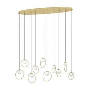 PORTOCOLOM H/L 10X3W LED 3000K BRS OBLONG