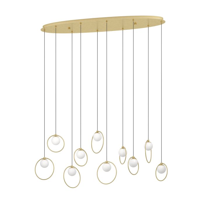 PORTOCOLOM H/L 10X3W LED 3000K BRS OBLONG