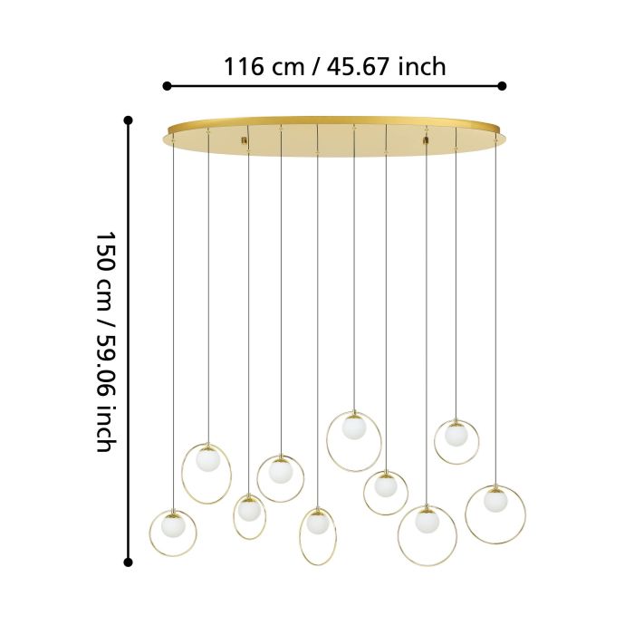 PORTOCOLOM H/L 10X3W LED 3000K BRS OBLONG