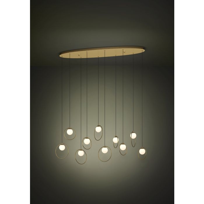 PORTOCOLOM H/L 10X3W LED 3000K BRS OBLONG