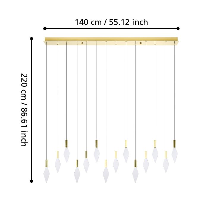 MIRADOR H/L 14X3W LED 3000K BRS RECTANGULAR