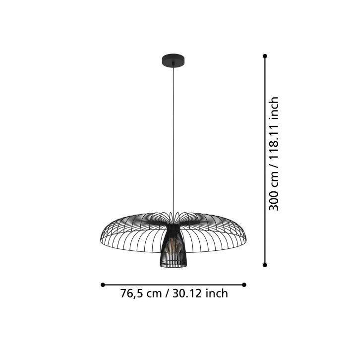 CHAMPERICO H/L 1X60W E27 BLK