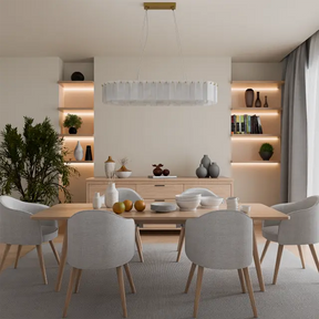 Calibo Mirage 14 Light Alabaster Stone 1000mm Linear Pendant - Brass