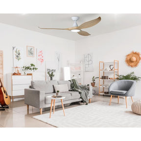 NOOSA 60 DC FAN 18W LED TRI-COL WHT/BLACKBUTT