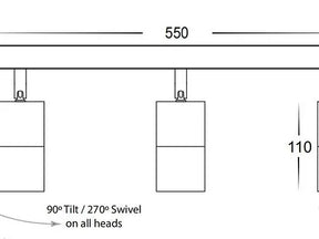 3 Lights Bar Adjustable - GU10 Titanium - Spot Lights - Lux Lighting