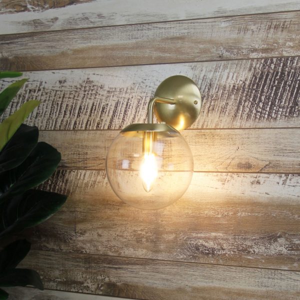 Newton Wall Light Brushed Brass - wall light - Lux Lighting