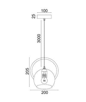 BELLA Pendant Es Matt Gold Dome - pendant - Lux Lighting