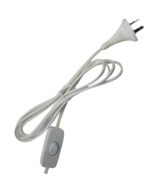 Power Cord In Line Switch WHITE 2 CORE