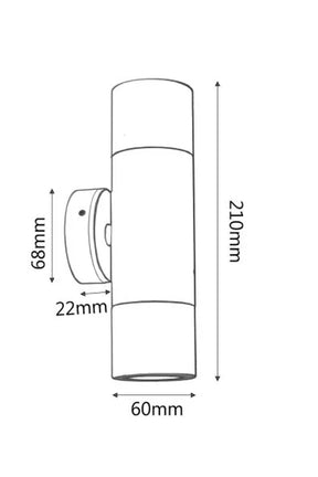 Round Up/Down Exterior Wall Light - Solid Copper Ip65 - outdoor wall light - Lux Lighting