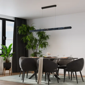 Calibo Lanner 2000mm Crafted Marble LED Linear Pendant - Black