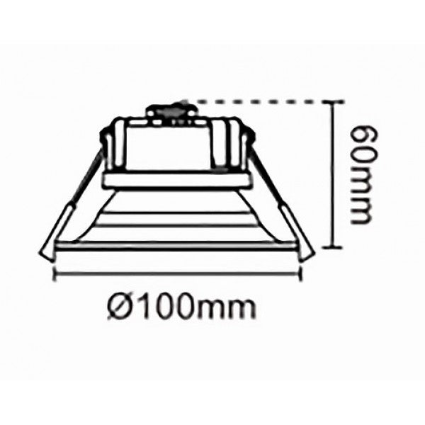 Low Glare Downlight black Frosted 9412 Tri Colour