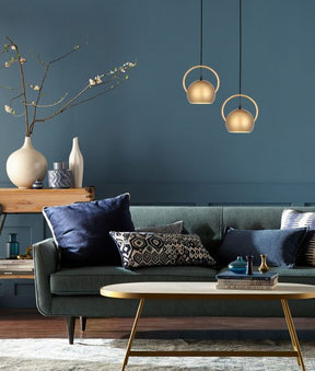 BELLA Pendant Es Matt Gold Dome - pendant - Lux Lighting