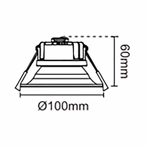10W LED Low Glare Downlight - White Tri Colour - downlight - Lux Lighting