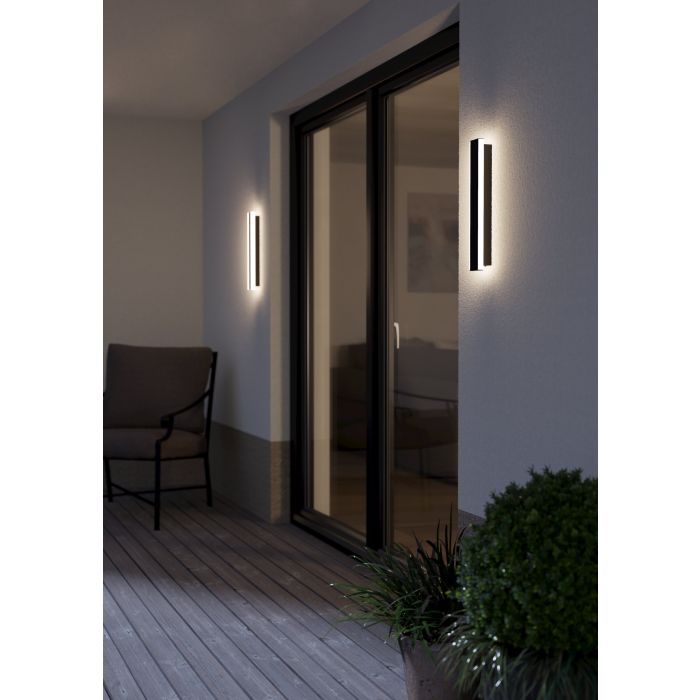 NEVIANO EXT W/L 7.4W LED TRI-COL BLK 380MM