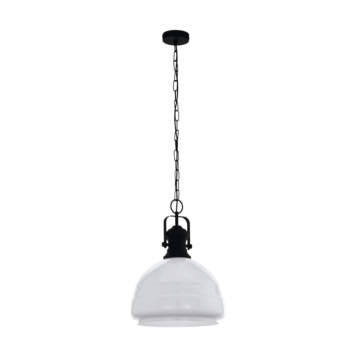 Combwich 1 H/l 1x60w E27 Blk/opal - pendant - Lux Lighting