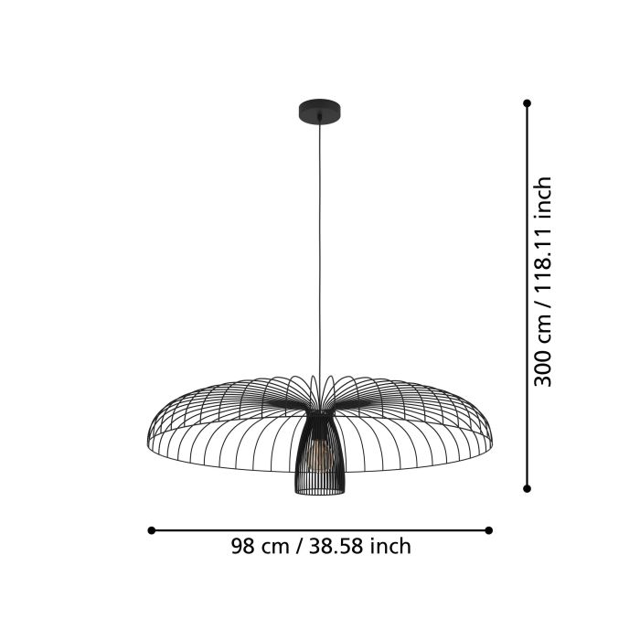 CHAMPERICO H/L 1X60W E27 BLK