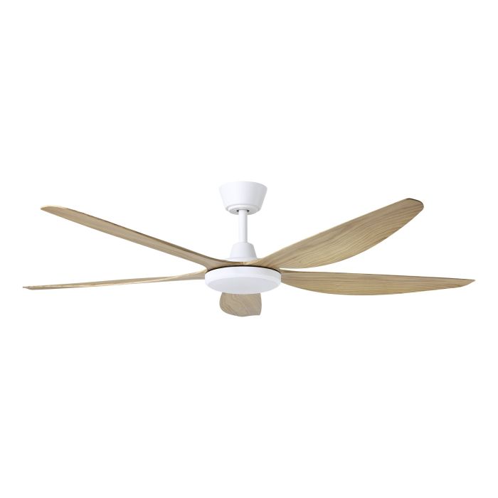 MIAMI 60 DC FAN 20W LED TRI-COL WHT/BLACKBUTT