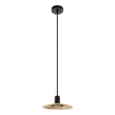 MAYAZES H/L 1X5W GU10 LED 3000K BLK/NAT WOOD