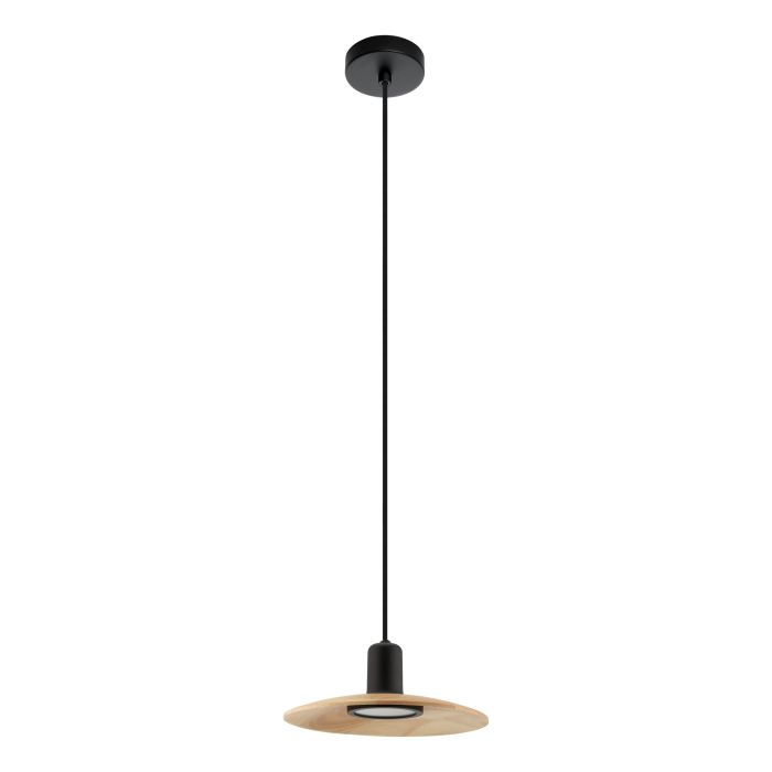 MAYAZES H/L 1X5W GU10 LED 3000K BLK/NAT WOOD