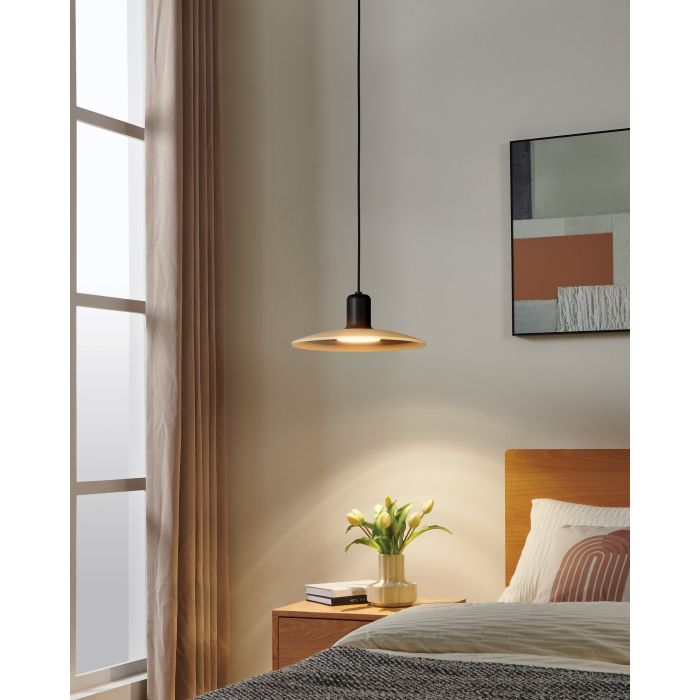 MAYAZES H/L 1X5W GU10 LED 3000K BLK/NAT WOOD