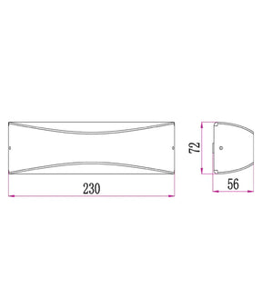 WALL S/M Up/Dn 10W CURVED Dark Grey 3K IP65 Opal Diff 276Lm