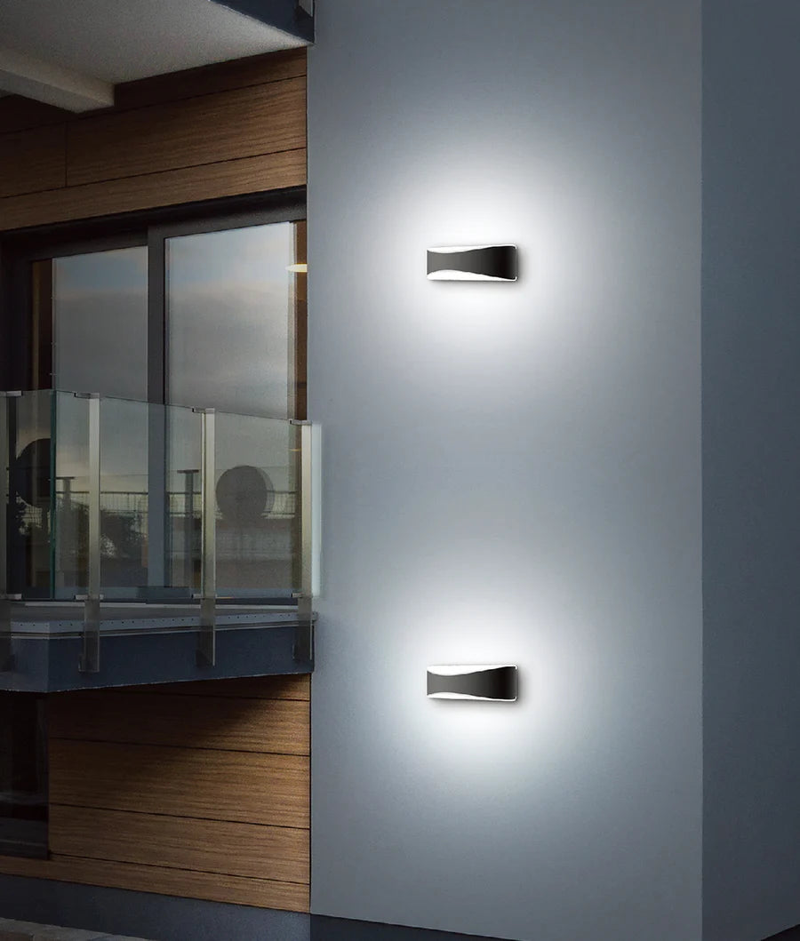 WALL S/M Up/Dn 10W CURVED Dark Grey 3K IP65 Opal Diff 276Lm