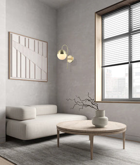 WALL Int S/M G9 Max 25W RND Opal Glass Diffuser With Satin Gold Bracket