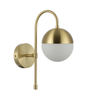 WALL Int S/M G9 Max 25W RND Opal Glass Diffuser With Satin Gold Bracket