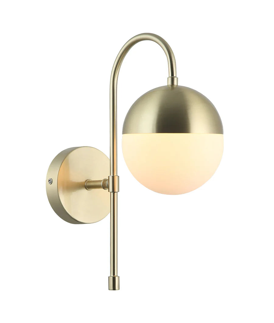 WALL Int S/M G9 Max 25W RND Opal Glass Diffuser With Satin Gold Bracket