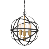 Apollo P3 BRZ/GLD 3 Light E27 40cm Orb Pendant Bronze Gold