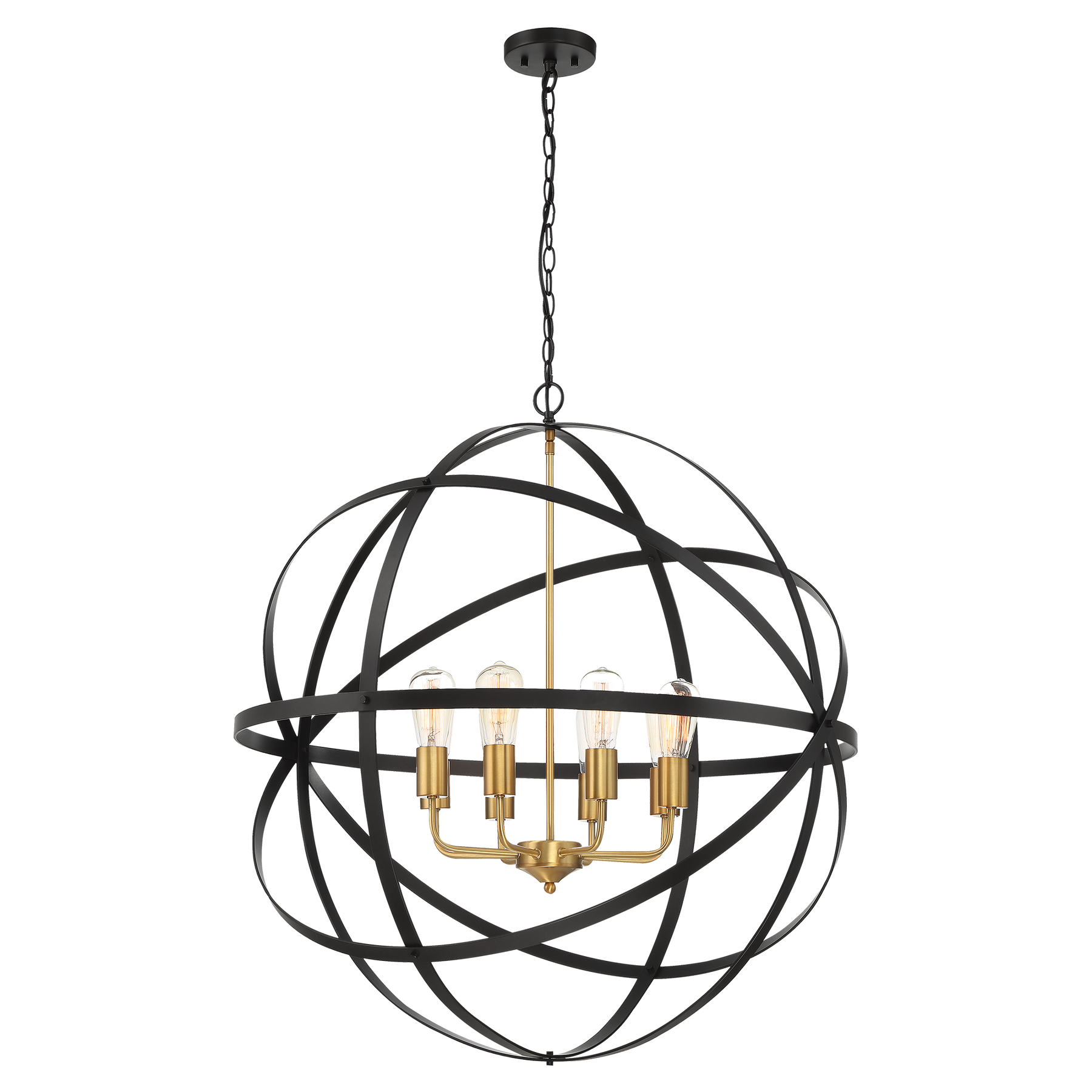 Apollo P3 BRZ/GLD 3 Light E27 40cm Orb Pendant Bronze Gold